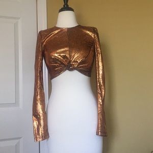 Orange Snake Print Crop Top